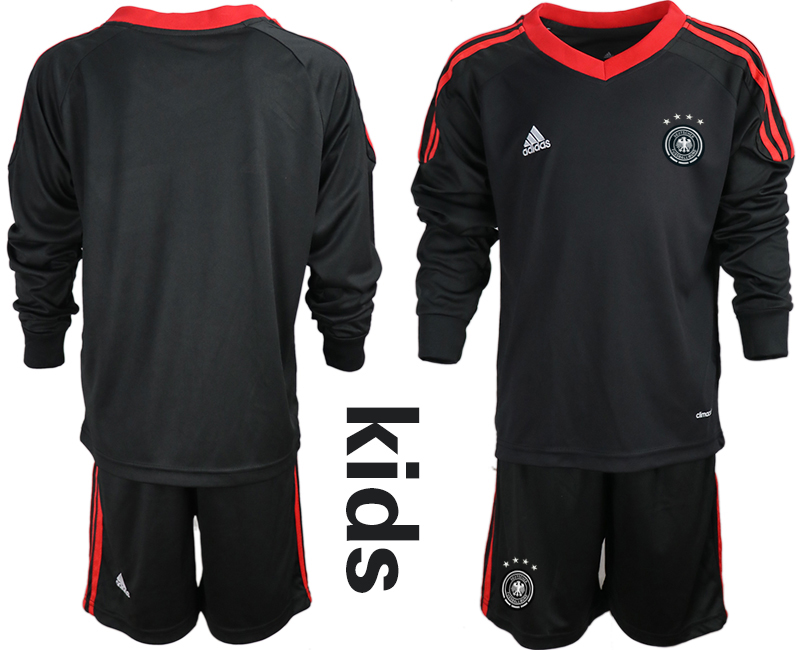 Youth 2021 European Cup Germany black Long sleeve goalkeeper Soccer Jersey